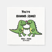 Dinosaur Valentines Serviette (Vorderseite)