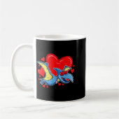 Dinosaur Valentinsgruß Herz Pterodactyl Valentinst Kaffeetasse (Links)