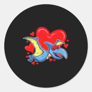 Dinosaur Valentinstag Herz Pterodactyl Valentinsta Runder Aufkleber