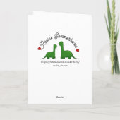 Dinosaur Valentinstag Mann Karte (Rückseite)