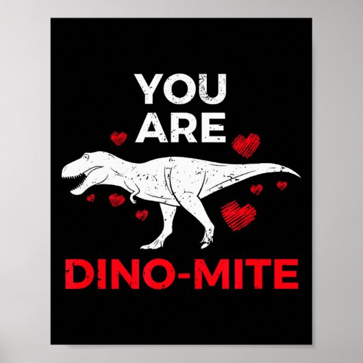 Dinosaur Valentinstag T Rex Geschenk Jungen Mädche Poster (Vorne)
