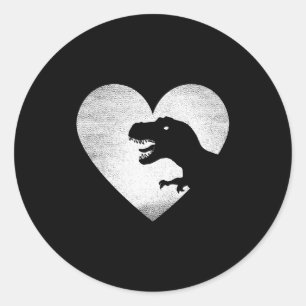 Dinosaur Valentinstag Trex Liebe Dinosaurier Distr Runder Aufkleber