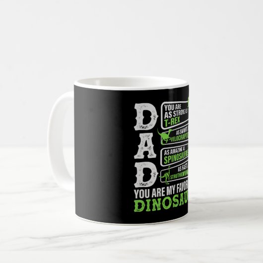 Dinosaur Vater Funny Father Dino Kaffeetasse (Vorderseite Links)