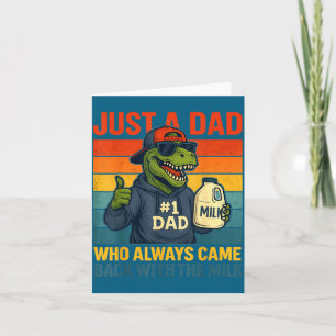 Dinosaur-Vater Retro-Milch-Witz Lustiger Vatertag Karte