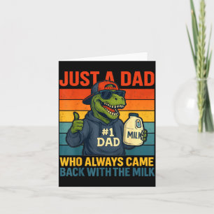 Dinosaur-Vater Retro-Milch-Witz Lustiger Vatertag  Karte