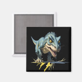 Dinosaur Vector Graphic Art Portrait Animal Spirit Magnet (Vorderseite/Rückseite)