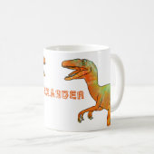 Dinosaur velociraptor Personalisiert Kaffeetasse (VorderseiteRechts)