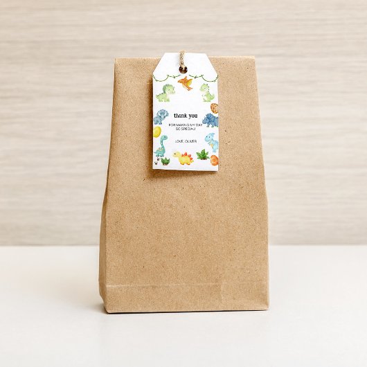 Dinosaur Vielen Dank, das Geschenk Tag Geschenkanhänger