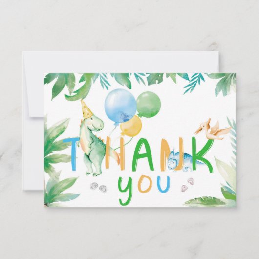 Dinosaur Vielen Dank Karten (Vorderseite)