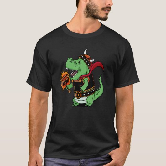 Dinosaur Viking Tyrannosaurus Rex Dinos Rex Kids T-Shirt (Vorderseite)