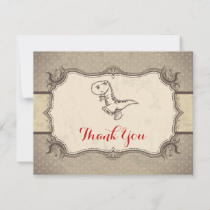Dinosaur Vintage Retro Dankeschön-Karte Dankeskarte