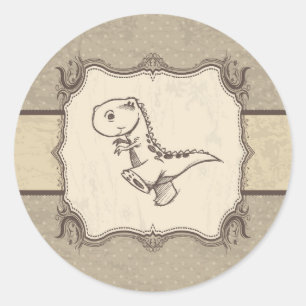 Dinosaur Vintage Retro Klassischer Rund Sticker