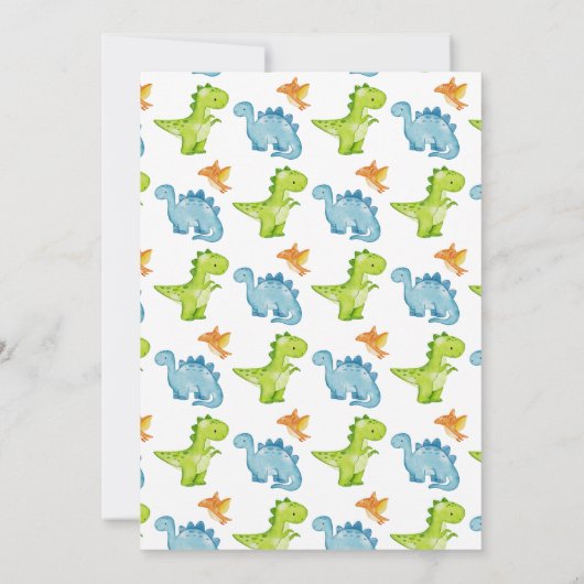 Dinosaur Volcano Geburtstagsparty Einladung (Rückseite)