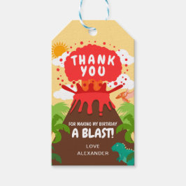 Dinosaur Volcano Kindergeburtstag Geschenkanhänger