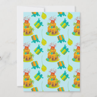 Dinosaur Vulkan Birthday Cake Dino Eggs Balloons Einladung