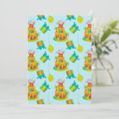 Dinosaur Vulkan Birthday Cake Dino Eggs Balloons Einladung (Stehend Vorderseite)