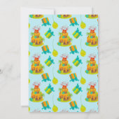 Dinosaur Vulkan Birthday Cake Dino Eggs Balloons Save The Date (Rückseite)