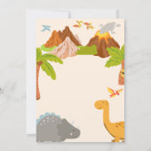 Dinosaur Vulkan Geburtstagsfeier Einladung (Rückseite)