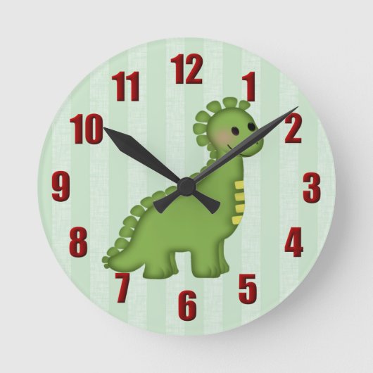 Dinosaur Wall Clock Runde Wanduhr (Vorderseite)