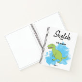 Dinosaur Watercolor Background Kids Sketchbook Notizblock (Innenseite)