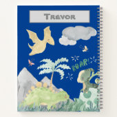 Dinosaur Watercolor Blue Notizblock (Rückseite)