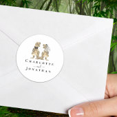 Dinosaur Wedding Custom Runder Aufkleber