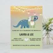 Dinosaur Wedding Einladung (Stehend Vorderseite)