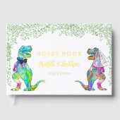 Dinosaur Wedding Gold Foil Gästebuch (Vorderseite)