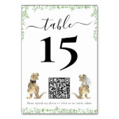 Dinosaur Wedding QR Code Table Number Tischnummer (Rückseite)