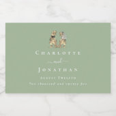 Dinosaur Wedding Sage Green & White Custom Schaumweinetikett (Einzelnes Label)