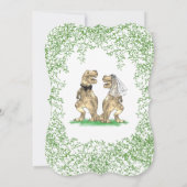Dinosaur Wedding T-Rex Bride und Groom Einladung (Rückseite)