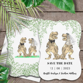 Dinosaur Wedding T-Rex Bride und Groom Save The Date