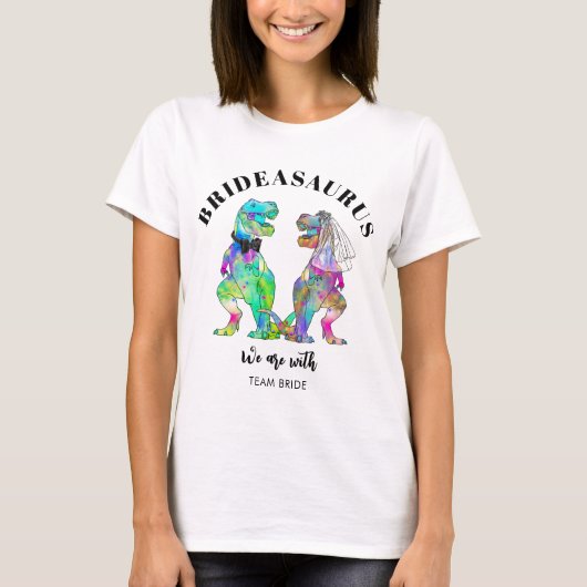 Dinosaur Wedding T Rex Brideasaurus T-Shirt (Vorderseite)
