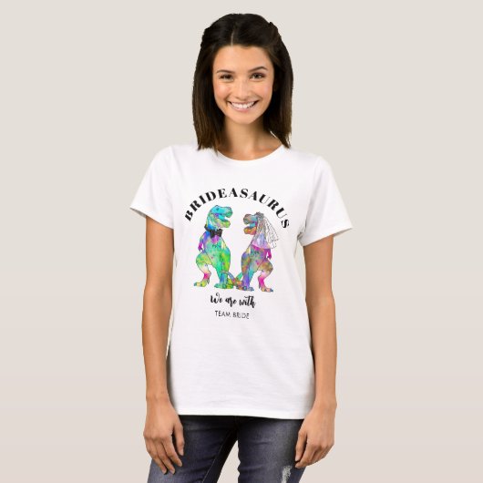 Dinosaur Wedding T Rex Brideasaurus T-Shirt (Vorne ganz)