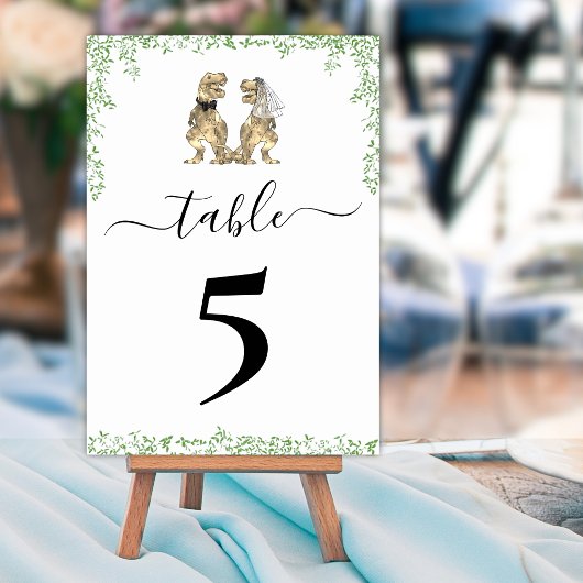 Dinosaur Wedding Table Number Tischnummer