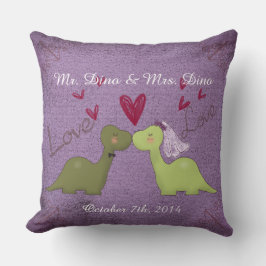 Dinosaur Wedding Throw Kissen