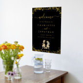 Dinosaur Wedding Welcome Black and Gold Foliendrucke (Ablage(Küche))