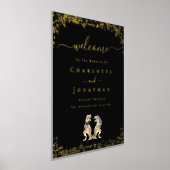 Dinosaur Wedding Welcome Black and Gold Foliendrucke (Ablage )