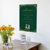 Dinosaur Wedding Welcome Green and Gold Foliendrucke (Ablage(Küche))
