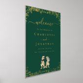 Dinosaur Wedding Welcome Green and Gold Foliendrucke (Ablage )