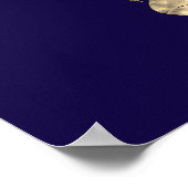 Dinosaur Wedding Welcome Navy Blue Blush Pink Poster (Ecke)