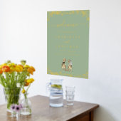 Dinosaur Wedding Welcome Sage Green Gold Foliendrucke (Ablage(Küche))