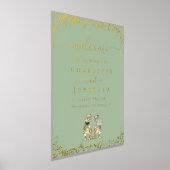 Dinosaur Wedding Welcome Sage Green Gold Foliendrucke (Ablage )