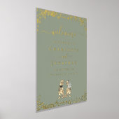 Dinosaur Wedding Welcome Sage Green Gold Foliendrucke (Ablage )