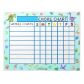 Dinosaur Weekly Chore Chart Custom Notepad Notizblock (Vorderseite)