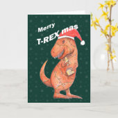 Dinosaur Weihnachten Funny T-Rex alternativer Urla Karte (Gelbe Blume)