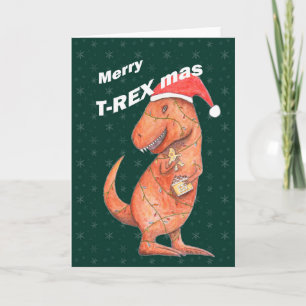 Dinosaur Weihnachten Funny T-Rex alternativer Urla Karte