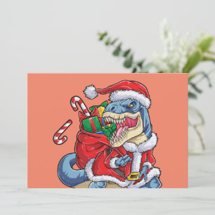 Dinosaur Weihnachten Santa Claus T rex Jungen Männ Einladung