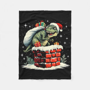 Dinosaur Weihnachten Santa Xmas Fleecedecke