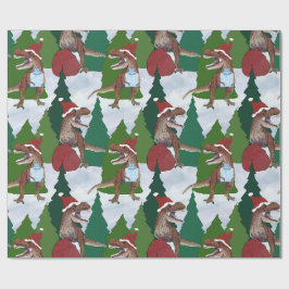 Dinosaur-Weihnachten T-Rex Weihnachtsmann Geschenkpapier